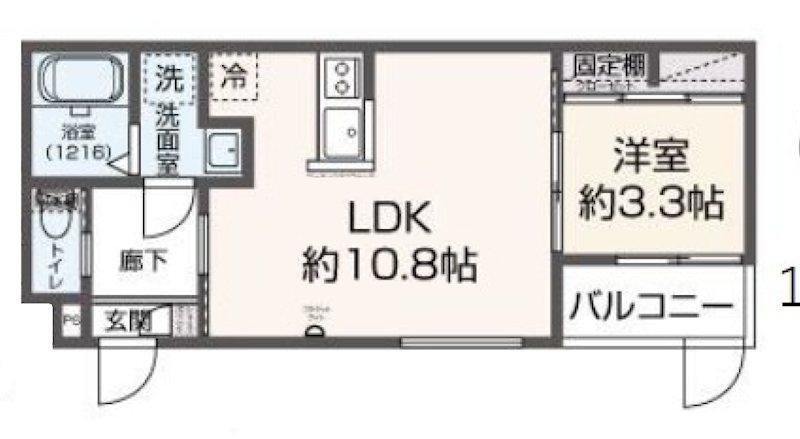 Calm箱崎 101号室 間取り