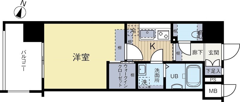 エンクレスト天神MERS2 1305号室 間取り