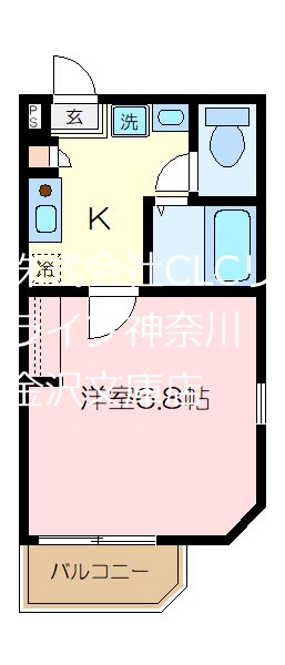 シャルム金沢文庫 101号室 間取り