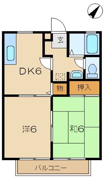 エーデルハイムＢ 202号室 間取り