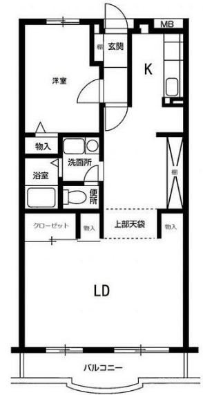サニーハウス松風 104号室 間取り
