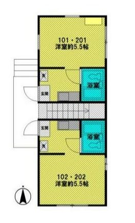 ホワイトキャビン高舟 202号室 間取り