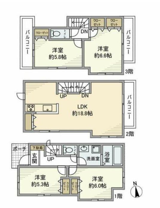 港南中央通戸建 間取り図