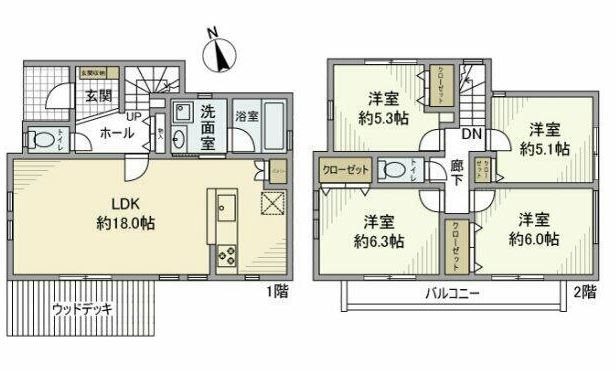 片吹戸建  間取り図