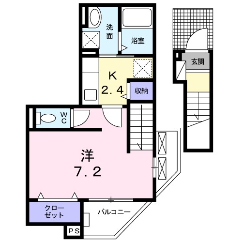 サザンクロス 201号室 間取り