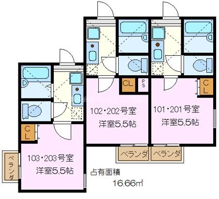 プランドール 103号室 間取り