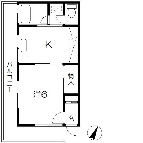 浅葉ハイツ  102号室 間取り