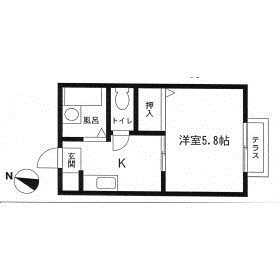 オーシャンフラット 201号室 間取り