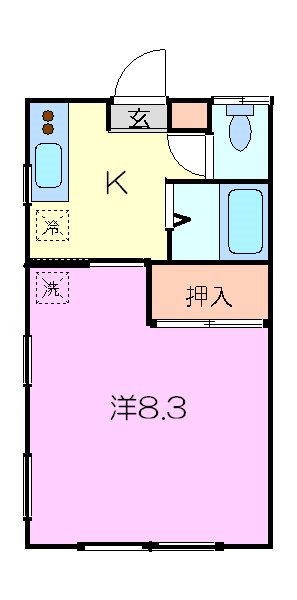 ハイム帰帆 102号室 間取り