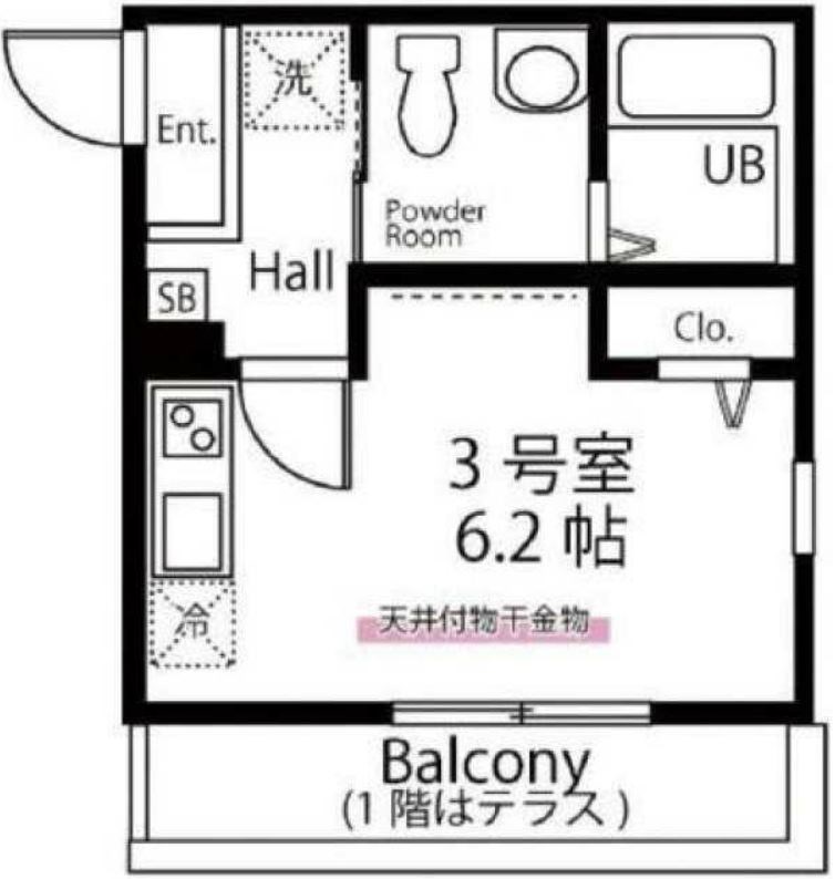 ハーミットクラブハウス金沢八景　A棟 103号室 間取り