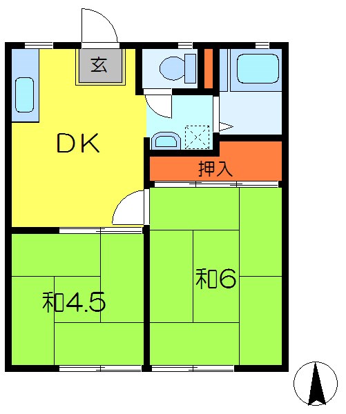 大橋ハイツB 間取り