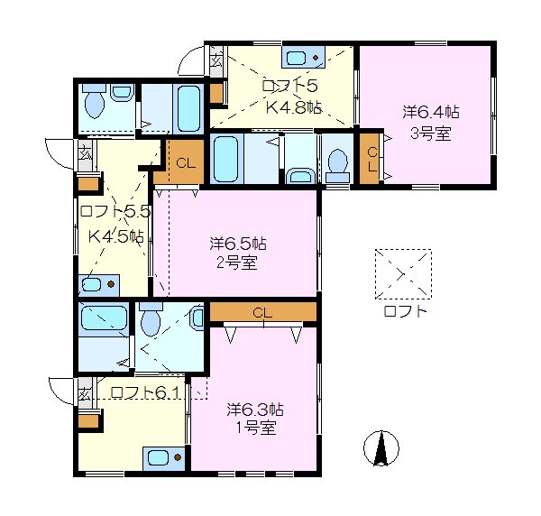 Ｇ・Ａタウン追浜Ｂ棟 間取り図