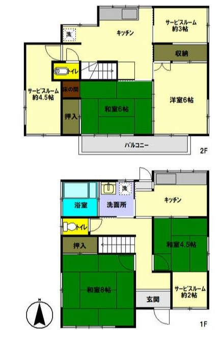 大道二丁目貸家 間取り図