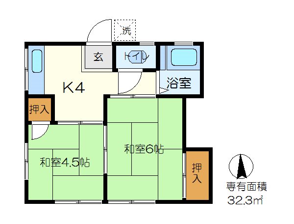 原荘 101号室 間取り