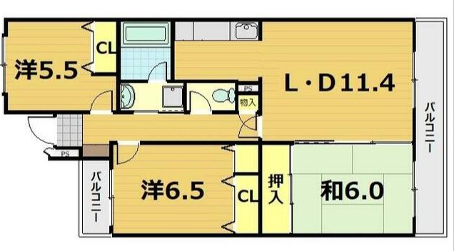ベルヴィ能見台Ａ棟 間取り図