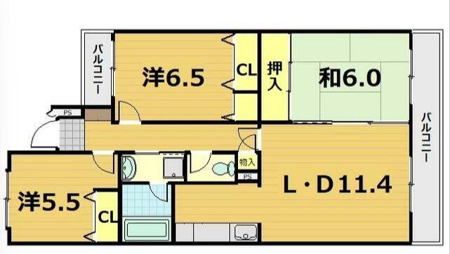 ベルヴィ能見台Ａ棟 間取り図