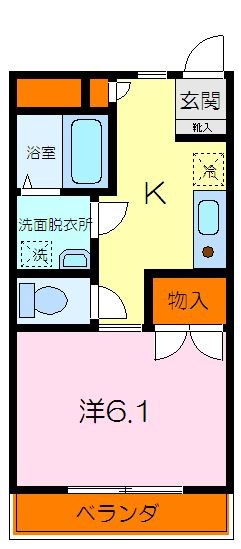 ライフモリ2号館   102号室 間取り