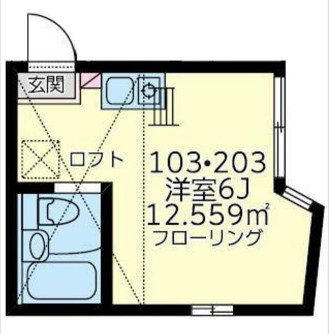 ユナイト上中里キャラガｰ 103号室 間取り