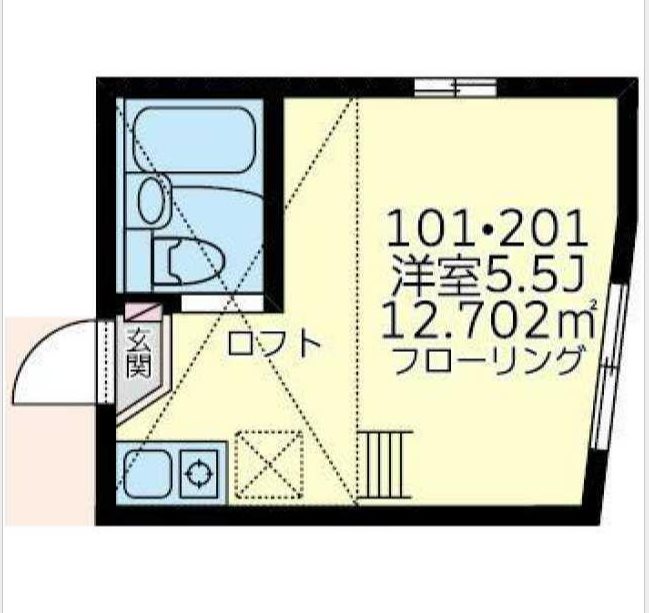 ユナイト上中里キャラガｰ 201号室 間取り