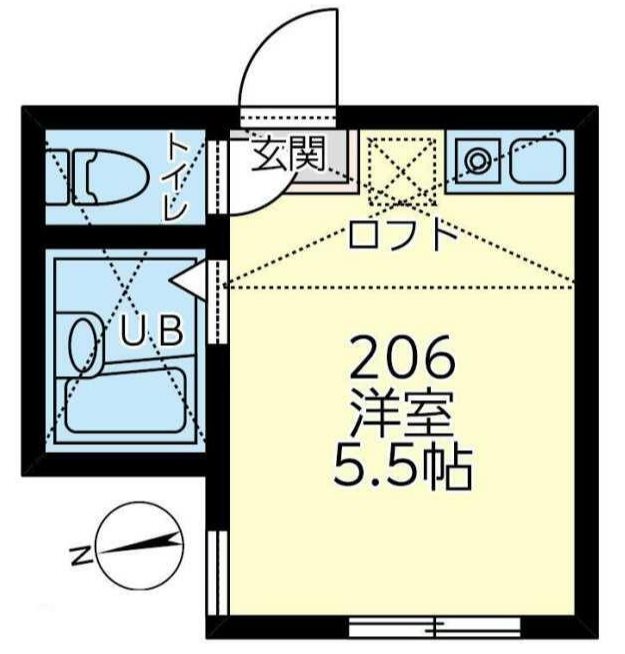 206号室 間取り