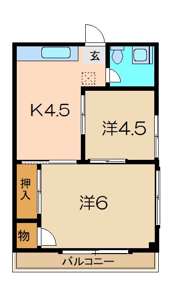 田口荘 202号室 間取り