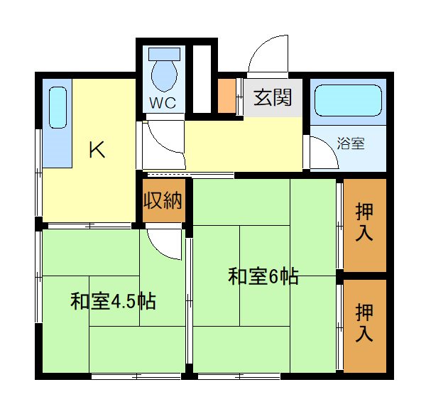 梅寿荘A棟 101号室 間取り