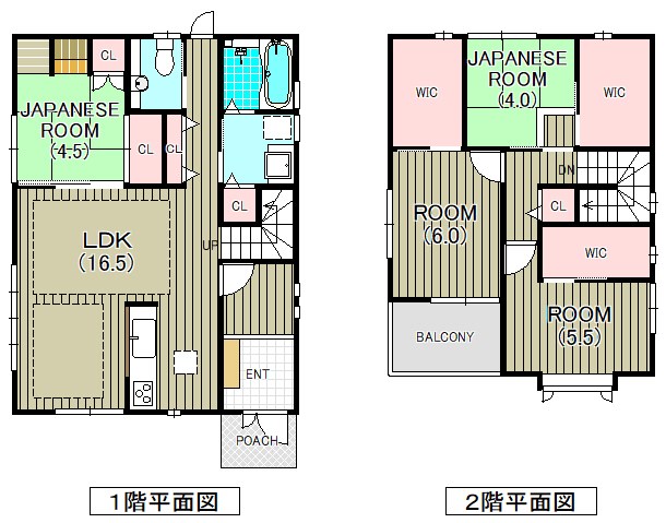 泉佐野市中庄戸建て 間取り図