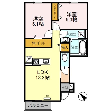 リミテッド　A棟 間取り