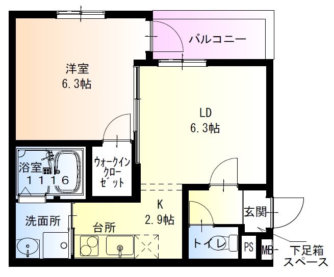 フジパレス日根野駅南Ⅱ番館 間取り