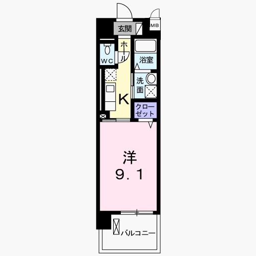 エテルノ　りんくう 607号室 間取り