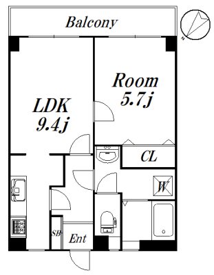 カリフール今川３号棟 506号室 間取り