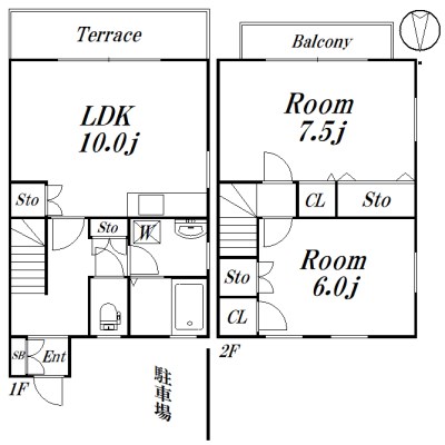 タウンハウスアメニティ A号室 間取り