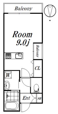 G-House 201号室 間取り