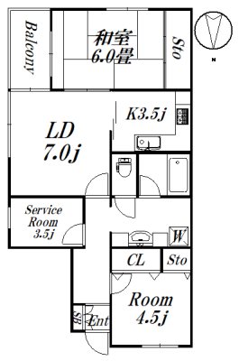 カルム清水町 201　募集終了号室 間取り