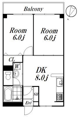 第２小美野マンション 403　募集終了号室 間取り