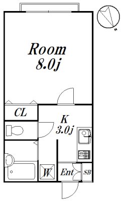 フィオーレハウス南棟 1-B　募集終了号室 間取り