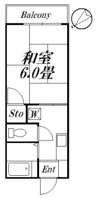 メドラール西船 206号室 間取り