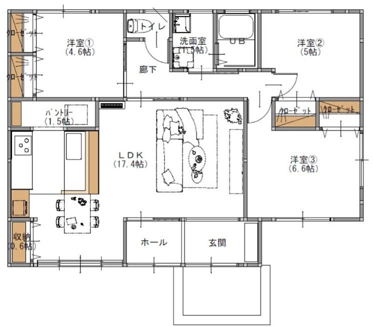 八島田　といのくち貸家 間取り