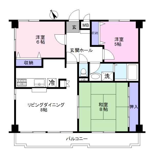 クレストコート神苑   705号室 間取り