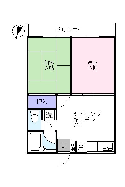 サンハイツ 202号室 間取り