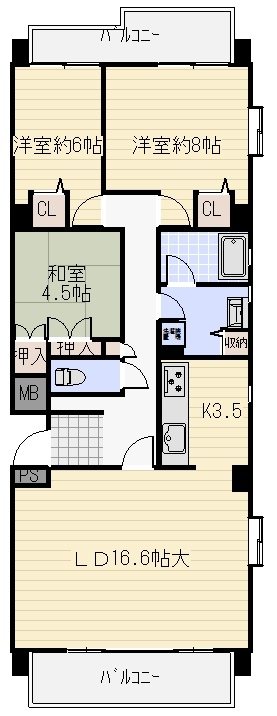ヴェルデ秋葉台2号棟 間取り