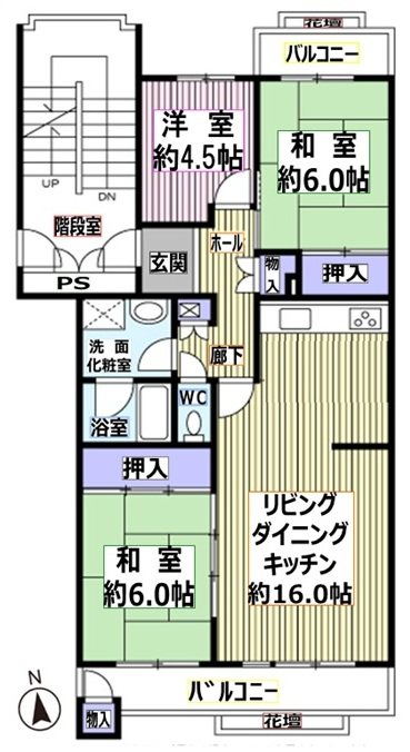三郷早稲田団地　6-2号棟 間取り