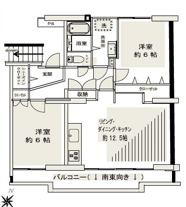 ハイタウン塩浜　45号棟 間取り