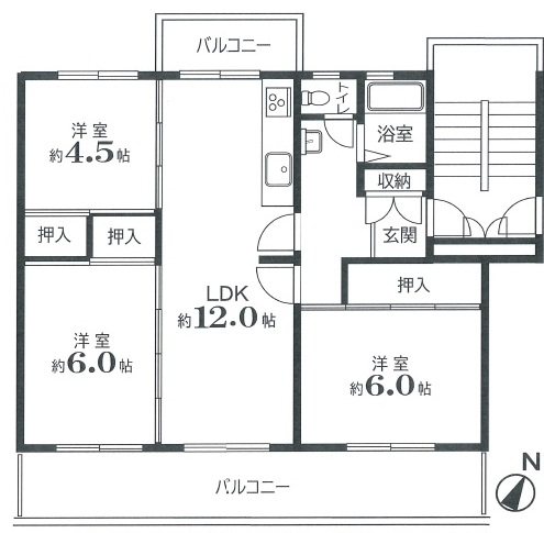 狭山台団地　5-15号棟 間取り