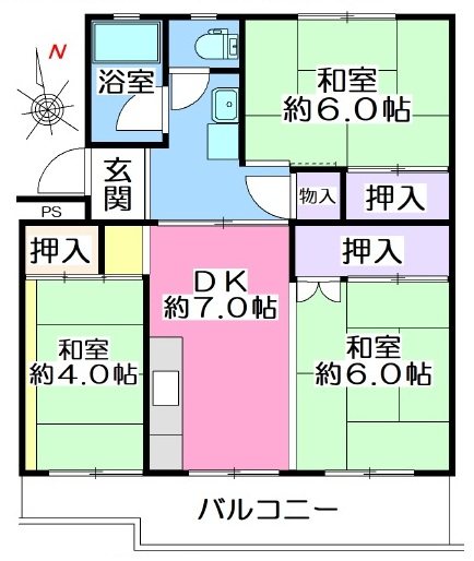 滝山団地　6-2-4号棟 間取り
