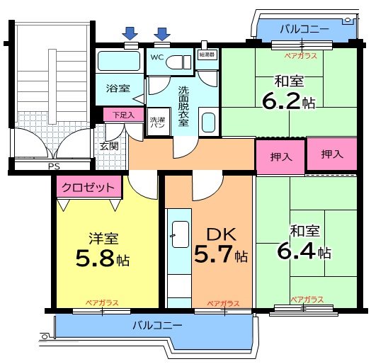 堀込第４住宅４号棟 間取り