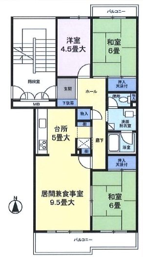 東鷲宮ニュータウン公園通り　3-４号棟 間取り