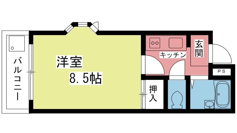 コスモハイツ新町Ⅱ 306号室 間取り