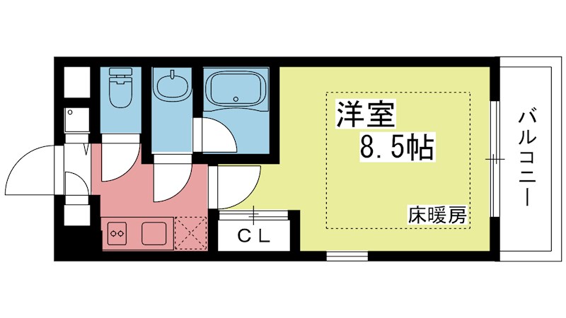 グランコスモ出町柳 407号室 間取り