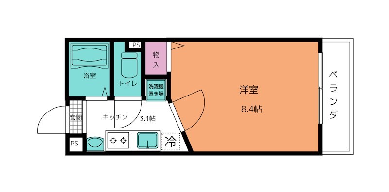 白川楽舎 103号室 間取り